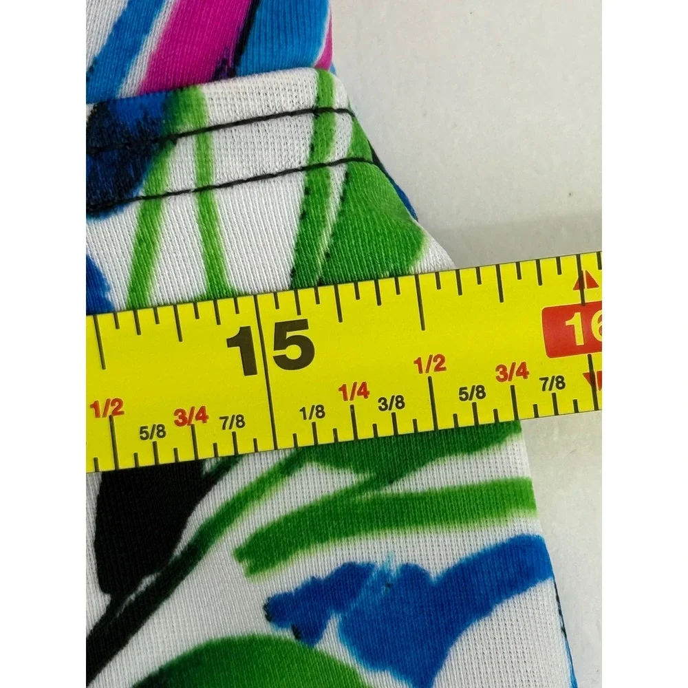 Fit 4 U Womens Floral Halter Tankini Swim Top Multicolor‎ V-Neck Sz 12